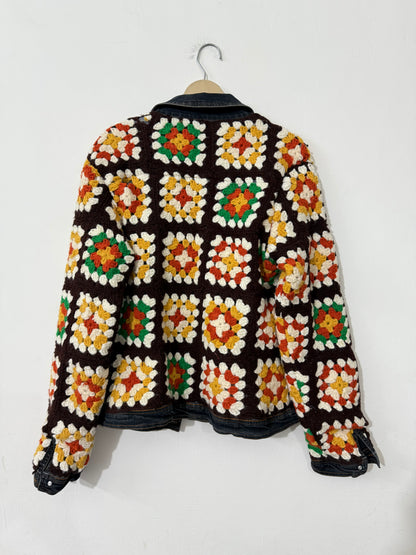 Reversible Denim Crochet Jacket