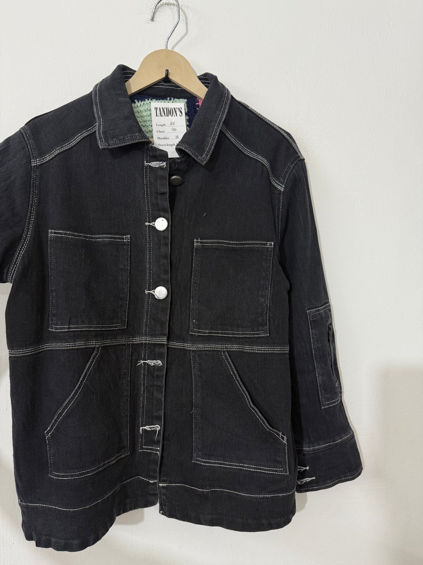 Reversible Denim Crochet Jacket