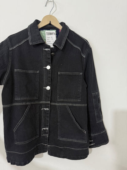 Reversible Denim Crochet Jacket