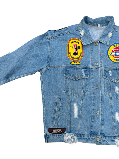 Upcycled patches Denim Jacket