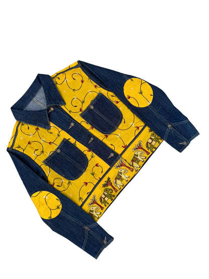 Upcycled Kantha Saree Denim Jacket