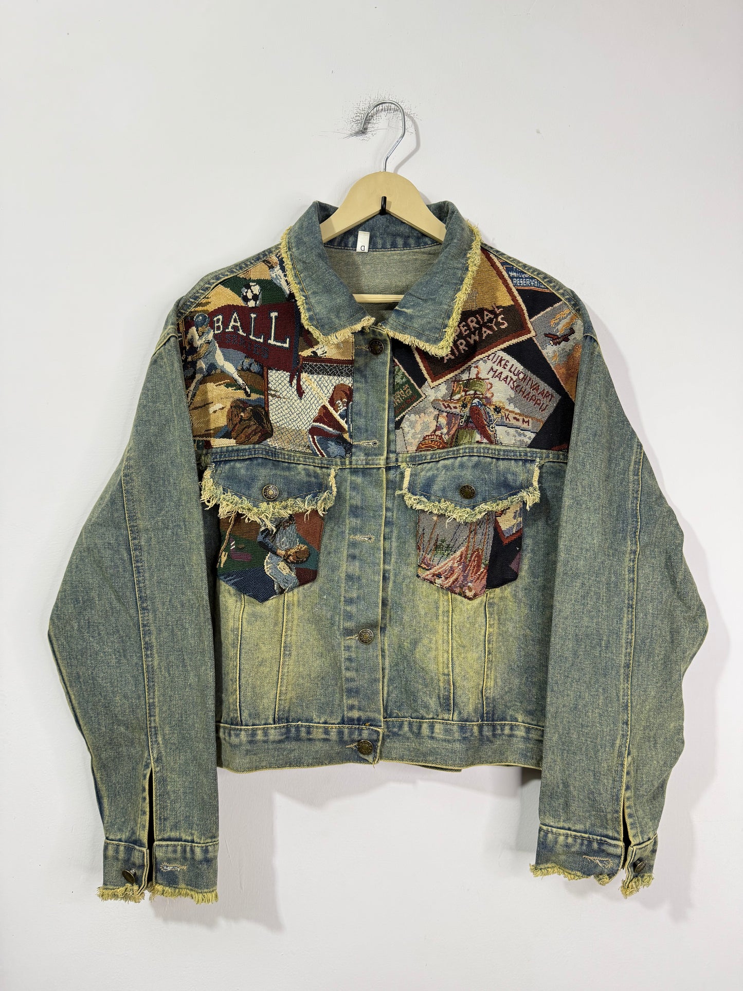 Customised tapestry patch Denim Jacket