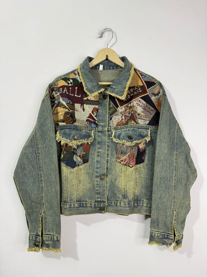 Customised tapestry patch Denim Jacket