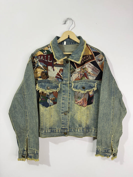 Customised tapestry patch Denim Jacket