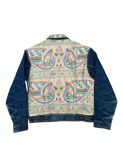 Upcycled Kantha Saree Denim Jacket