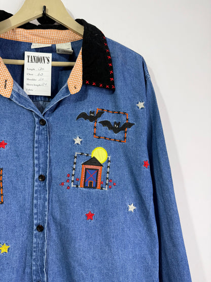 Embroidered Denim Shirt