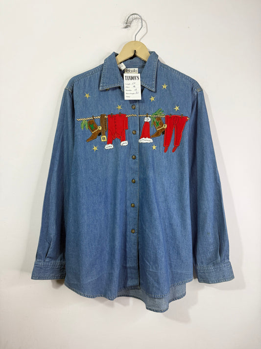 Rafaella Embroidered Denim Shirt