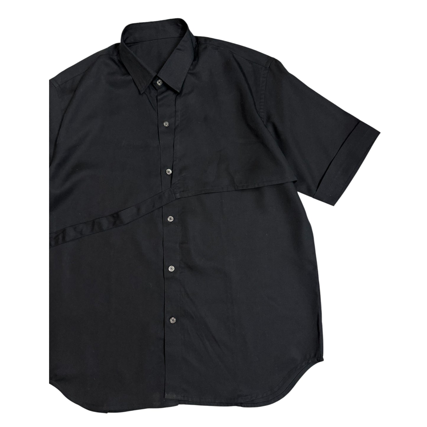 Black side Overlap 100% Cotton Shirt