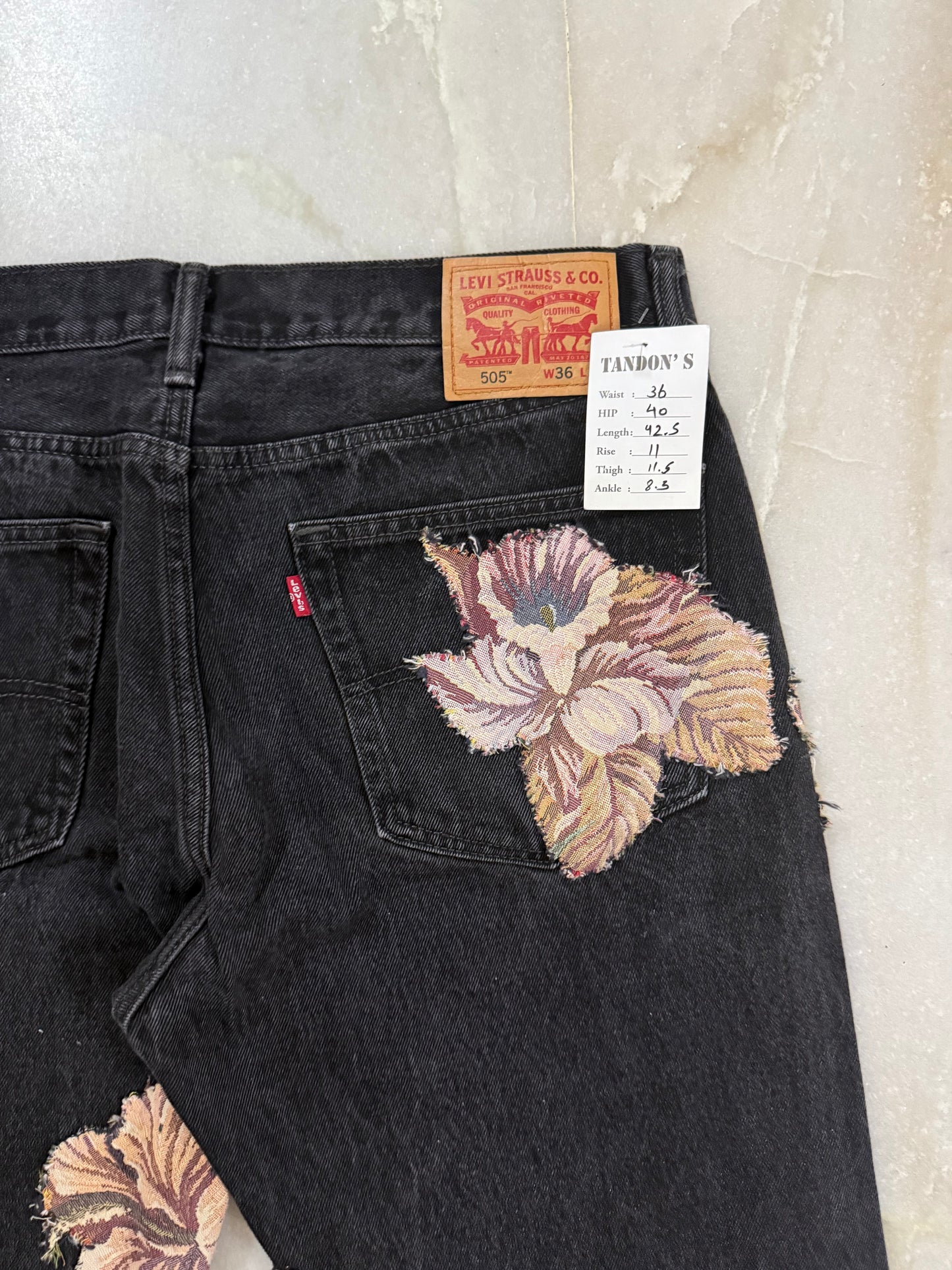 Levis Strauss & Co. tapestry patch handmade Jeans