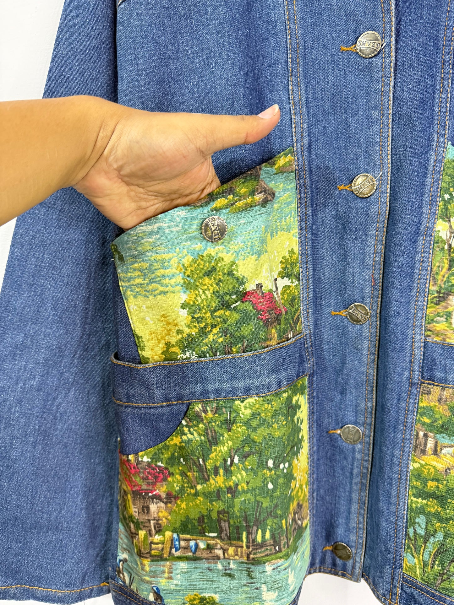 Customised tapestry patch Denim Jacket