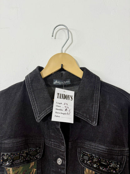 Aqua Jeans Customised Tapestry patch Denim Jacket