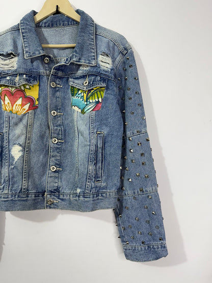 Customised tapestry patch Denim Jacket