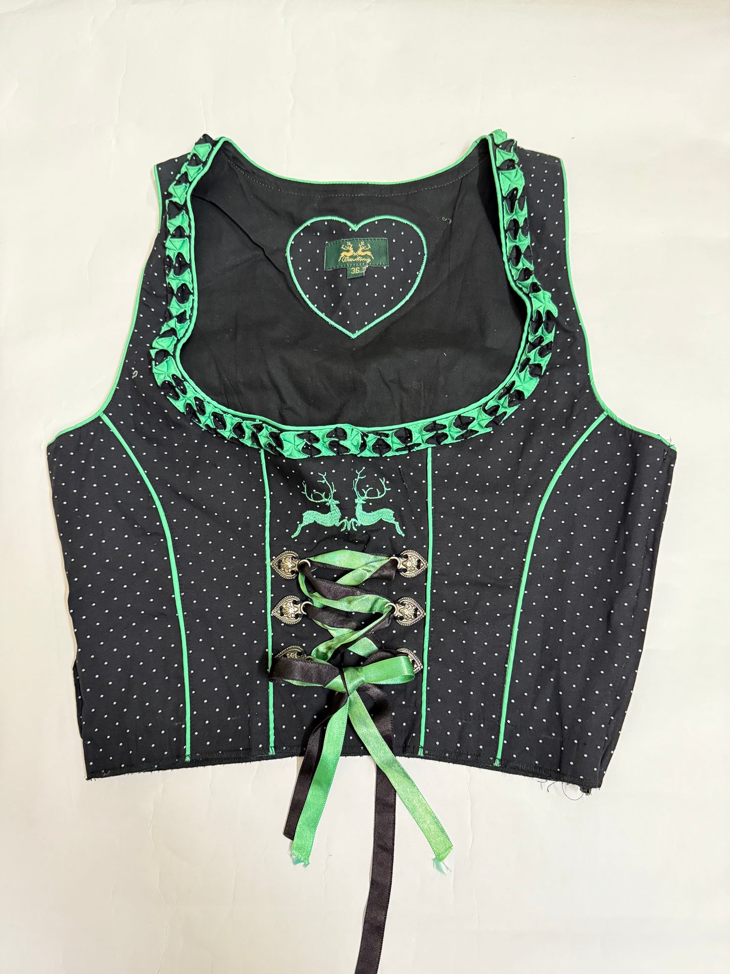 Black and Green Corset Top