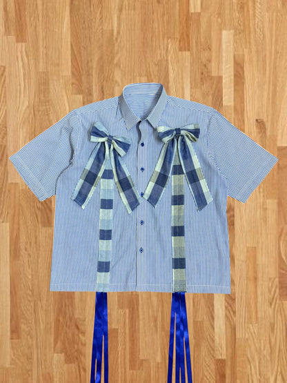 Blue Bow 100% Cotton Shirt