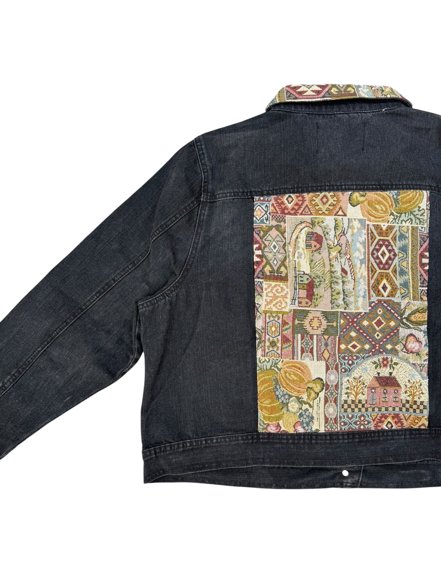 Upcycled Tapestry Denim Jacket