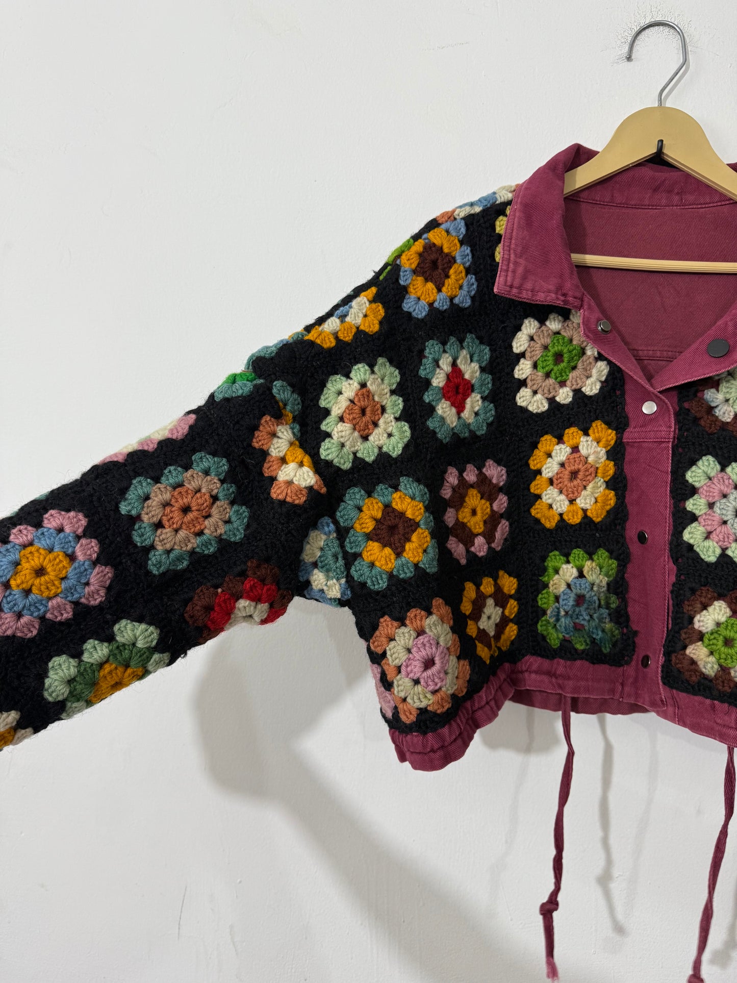 Reversible Denim Crochet Jacket