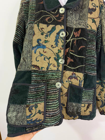 Silk Patch Embroidered Vintage Jacket