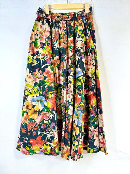 Floral flared skirt