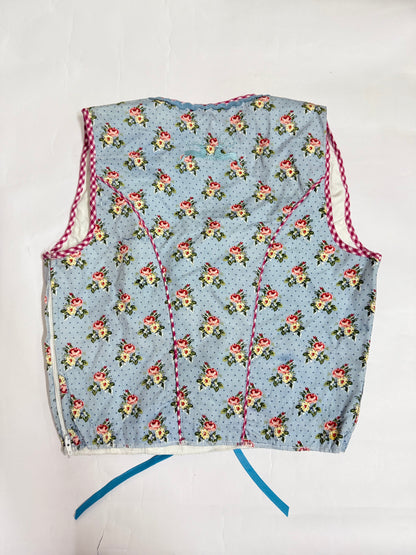 Pastel blue with Red Corset Top