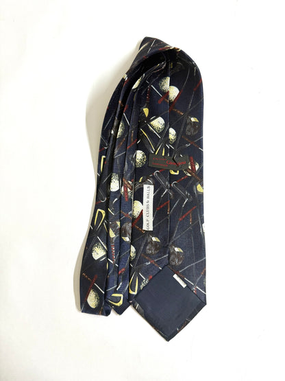 Golf Clubs & Balls  Vintage Silk Tie
