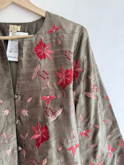 Lila Silk Embroidered Jacket