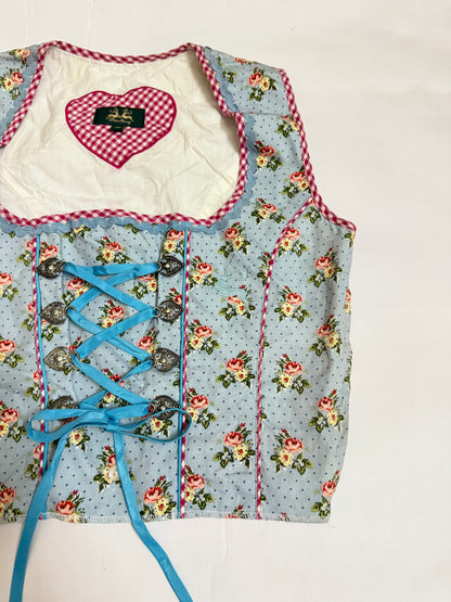 Pastel blue with Red Corset Top