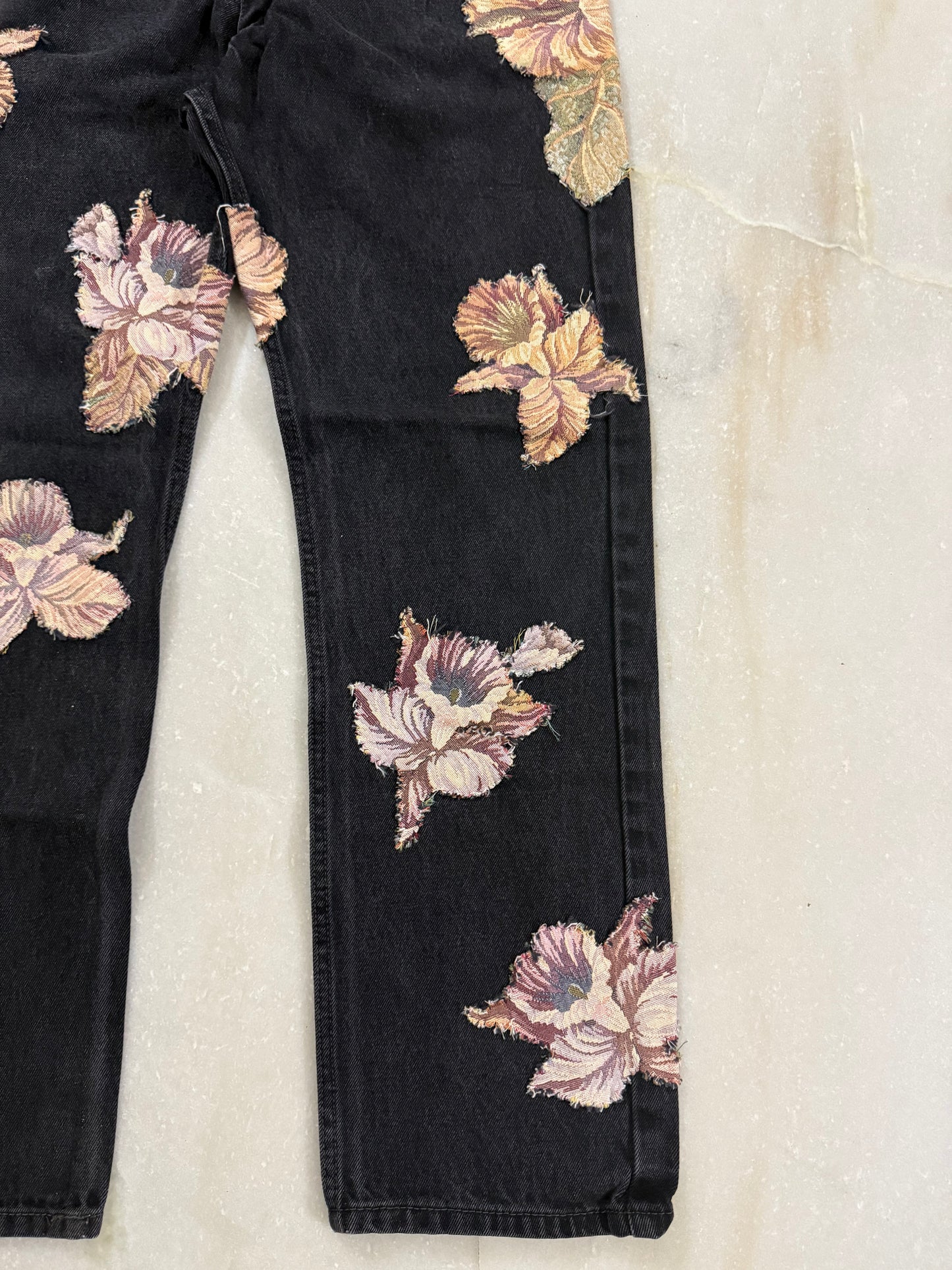 Levis Strauss & Co. tapestry patch handmade Jeans