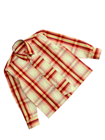 Fireman Clasp Orange Check 100% Cotton Shirt