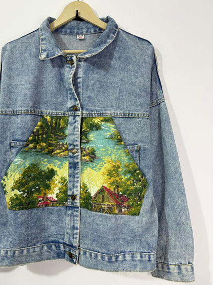 Customised tapestry patch Denim Jacket