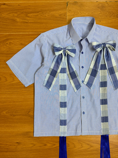 Blue Bow 100% Cotton Shirt