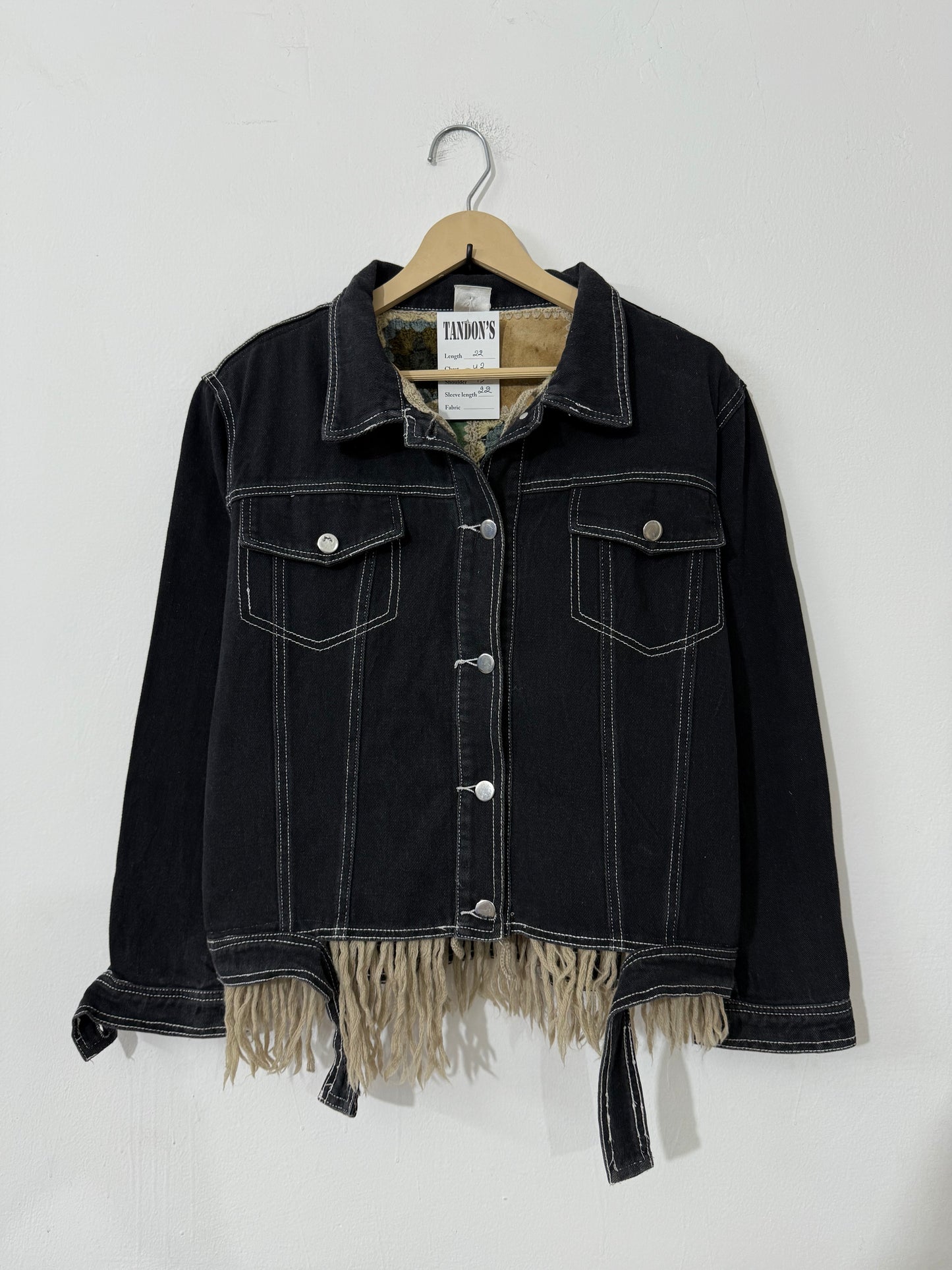 Reversible Denim Crochet Jacket