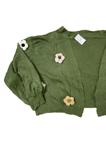 3d crochet flower sweater Woolen Sweater