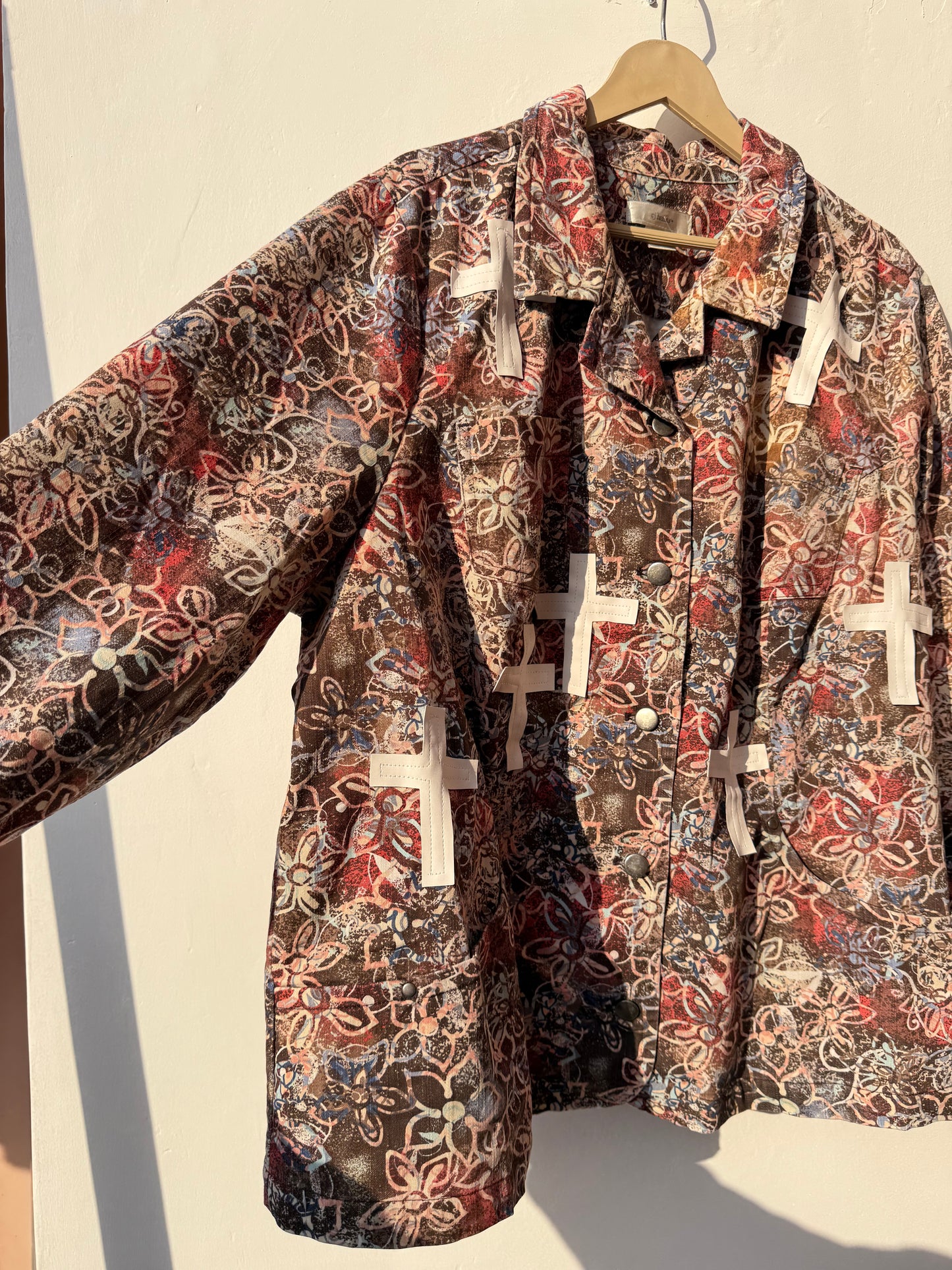 Customised velvet work patch Denim Jacket