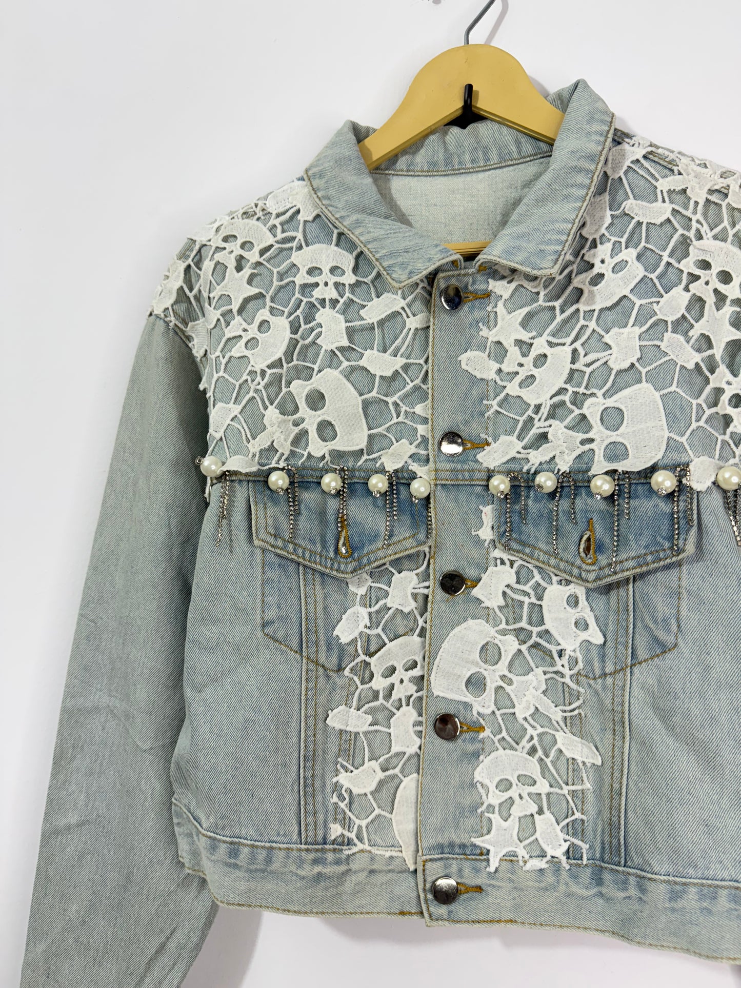 Customised net patch  Denim Jacket