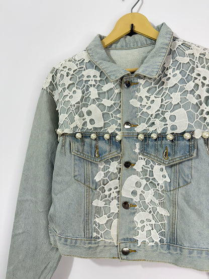 Customised net patch  Denim Jacket