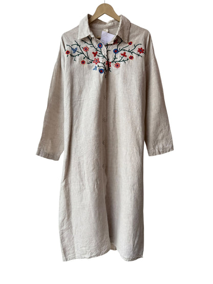 Linen Long vintage Jacket