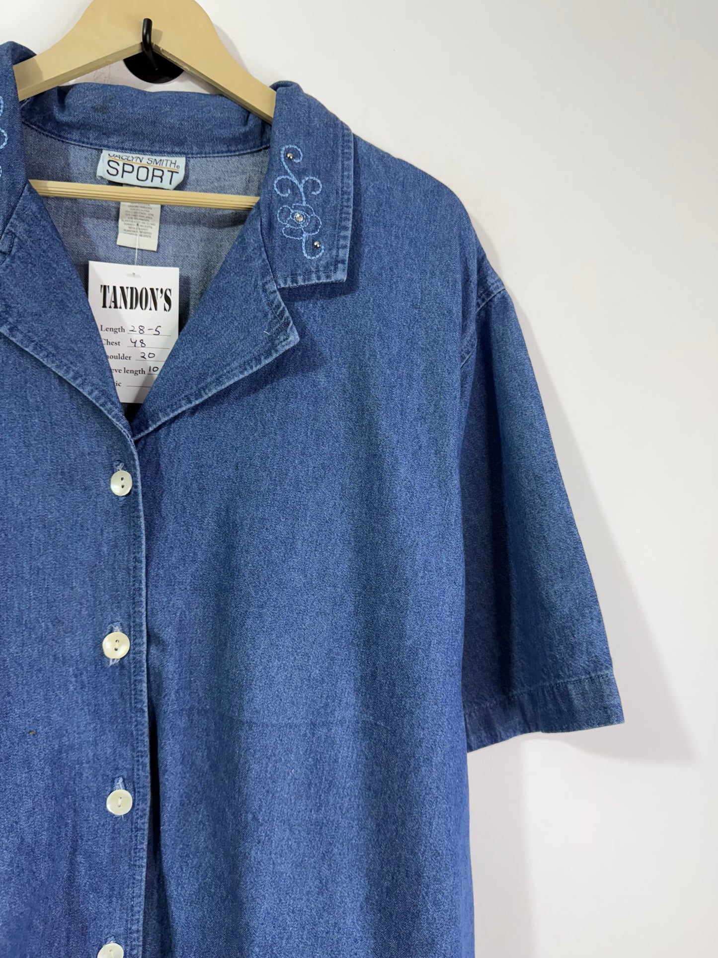 Jaclyn Smith Embroidered Denim Shirt