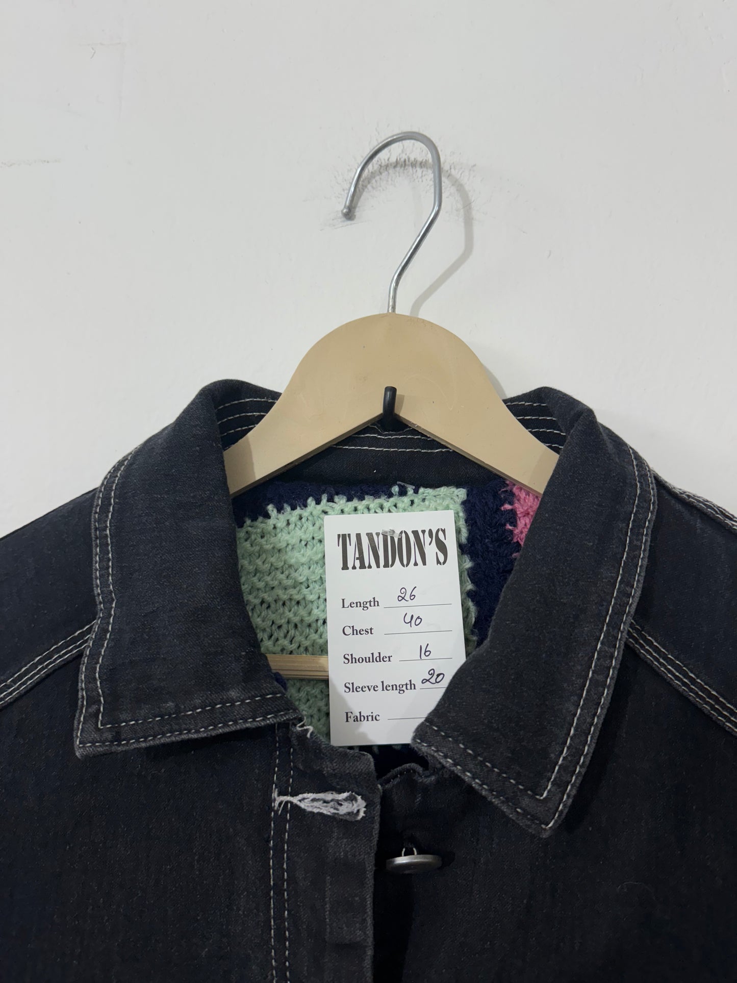Reversible Denim Crochet Jacket