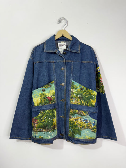 Customised tapestry patch Denim Jacket
