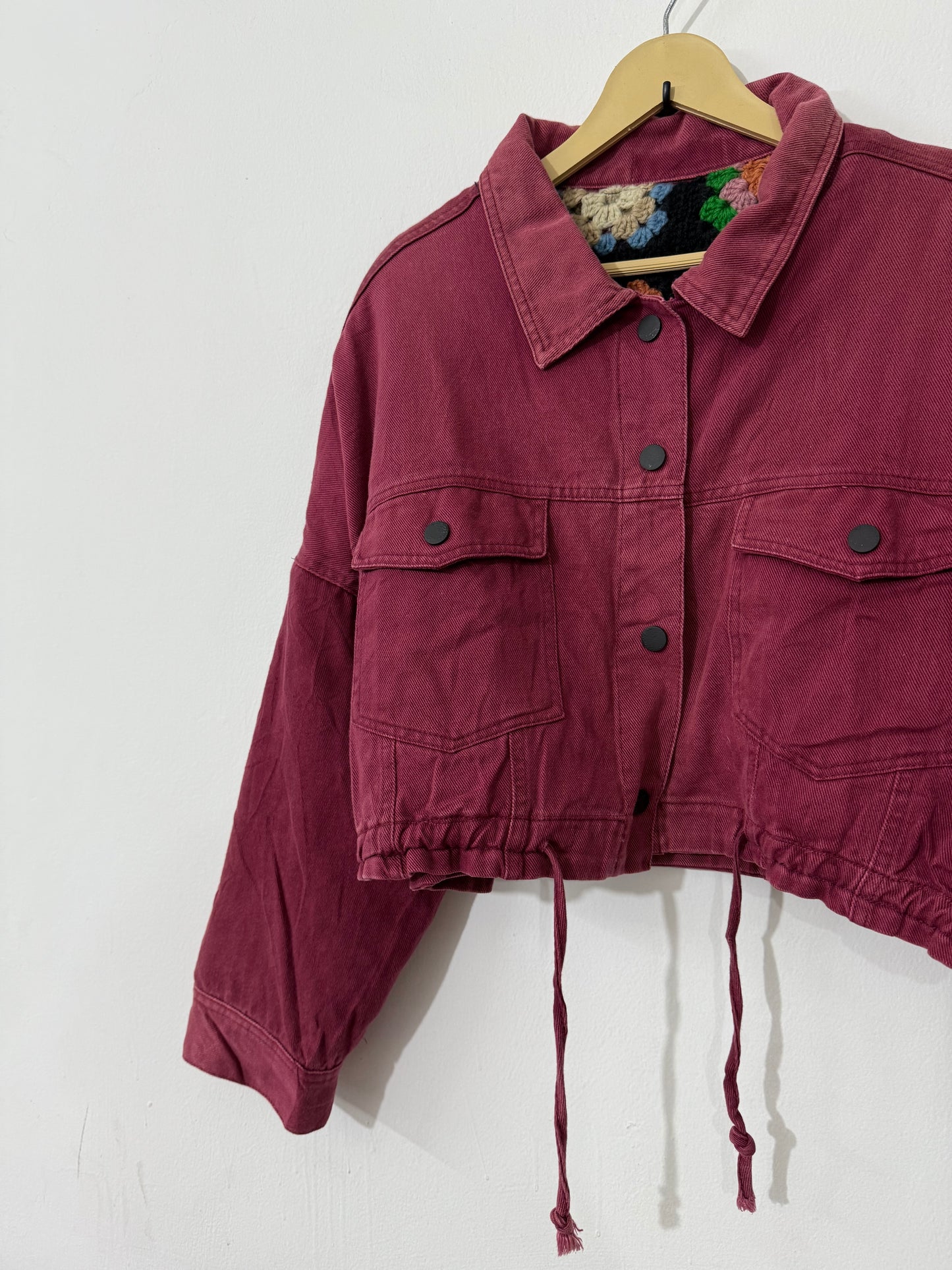 Reversible Denim Crochet Jacket
