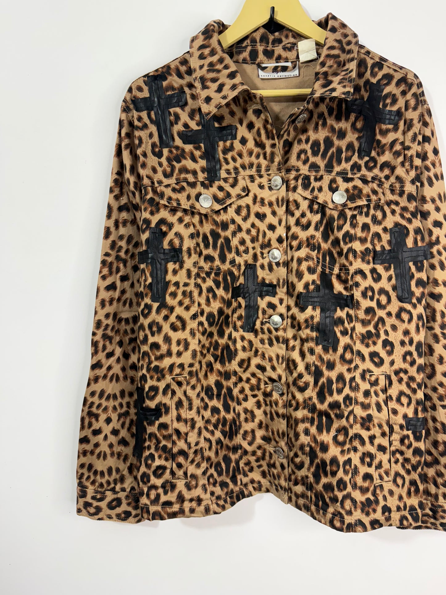 Customised velvet cross patch Denim Jacket