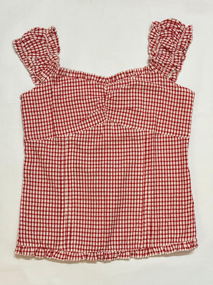 Check Red Crop Top