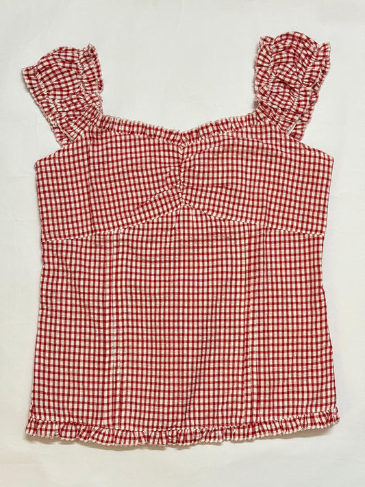 Check Red Crop Top