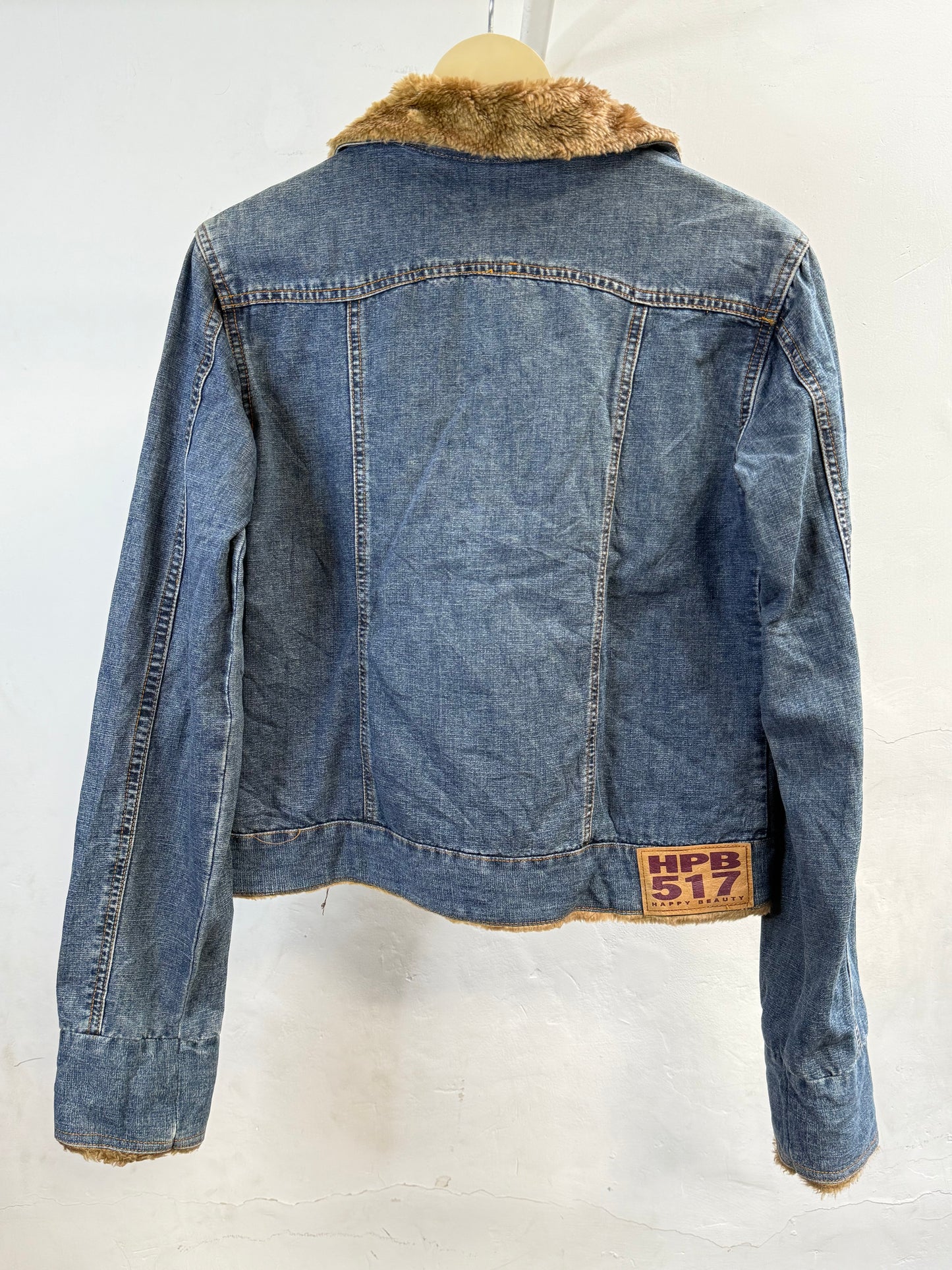 Emi  Denim Jacket whit. Fur collar
