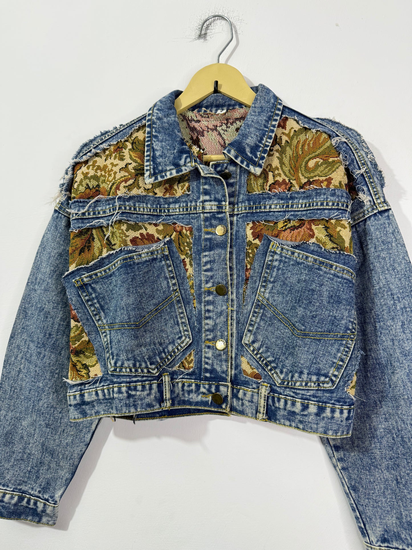 Customised tapestry patch Denim Jacket