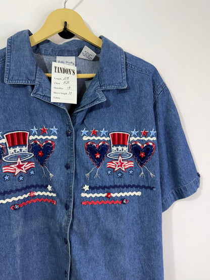 Bobbie Brookn Embroidered Denim Shirt