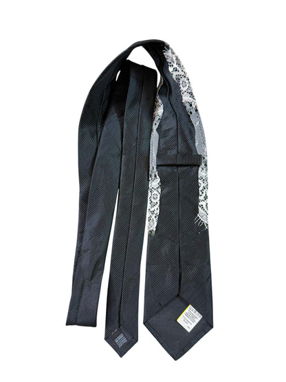White lace  Handmade Vintage Silk Tie