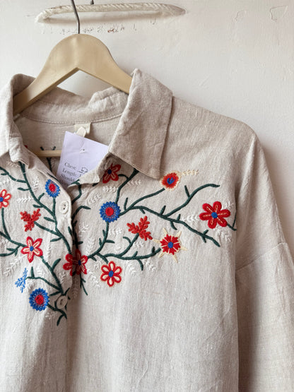 Linen Long vintage Jacket