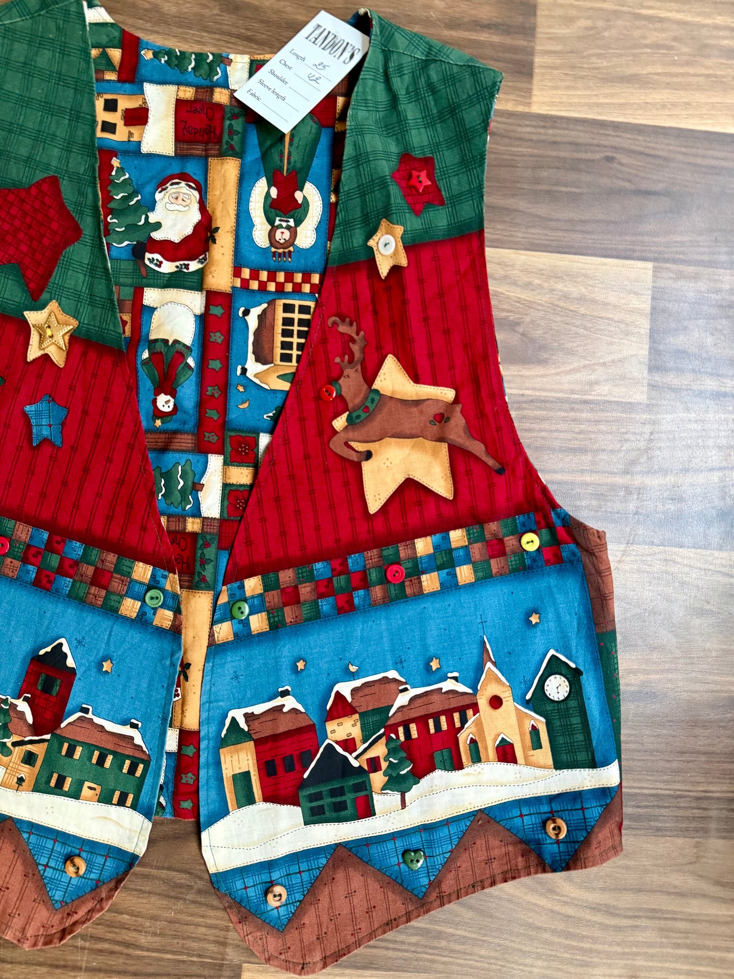 Christmas print vest