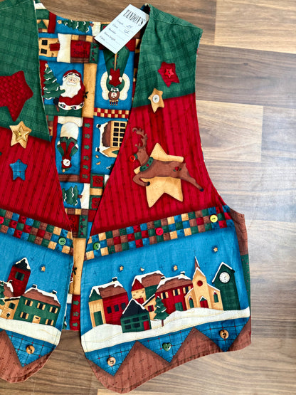 Christmas print vest